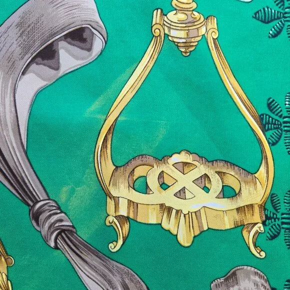 Hermès Vintage Silk Scarf Étriers Stirrups Equestrian Hand Rolled - Picture 8 of 16